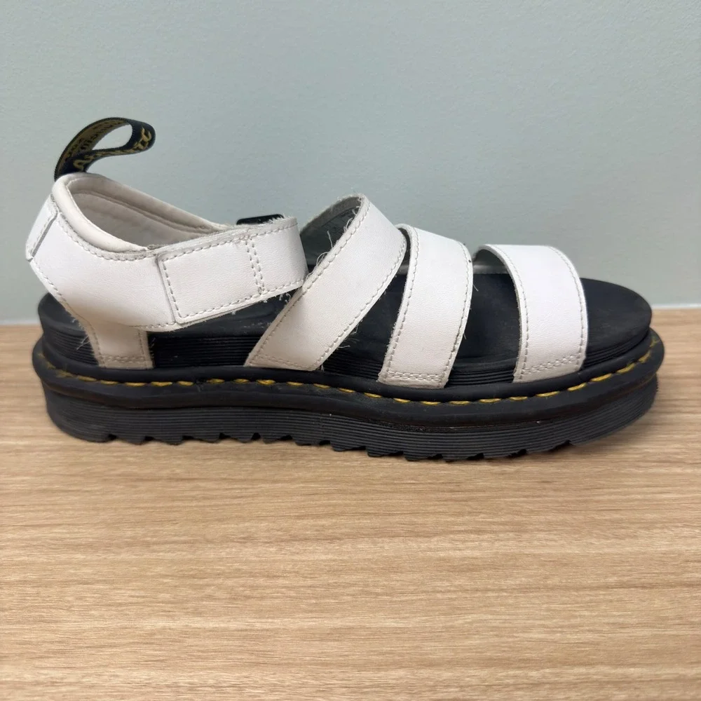 Dr. Martens Blaire Gladiator Sandals Womens 9 White Platform Strappy Lightweight